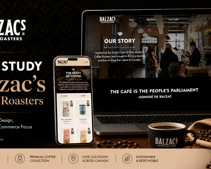 Balzac's Coffee Roasters website case study display