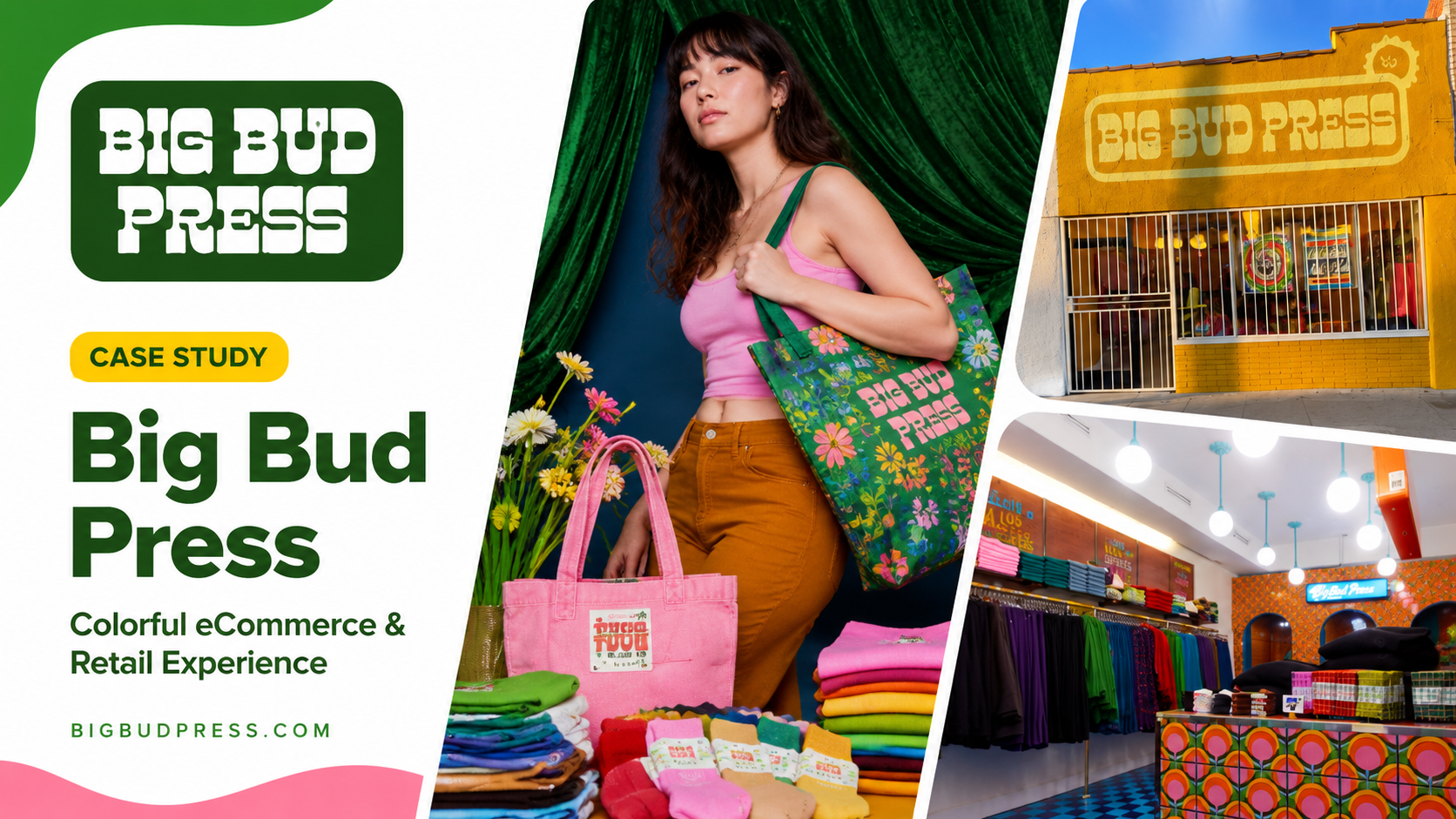 Big Bud Press colorful retail and tote bags