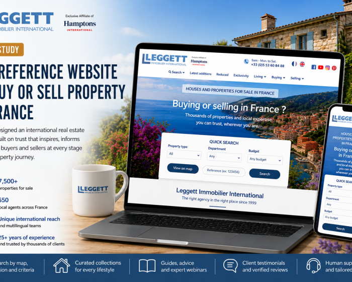 Leggett real estate website on laptop and phone