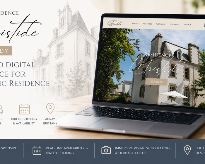 Laptop and phone displaying historic residence website