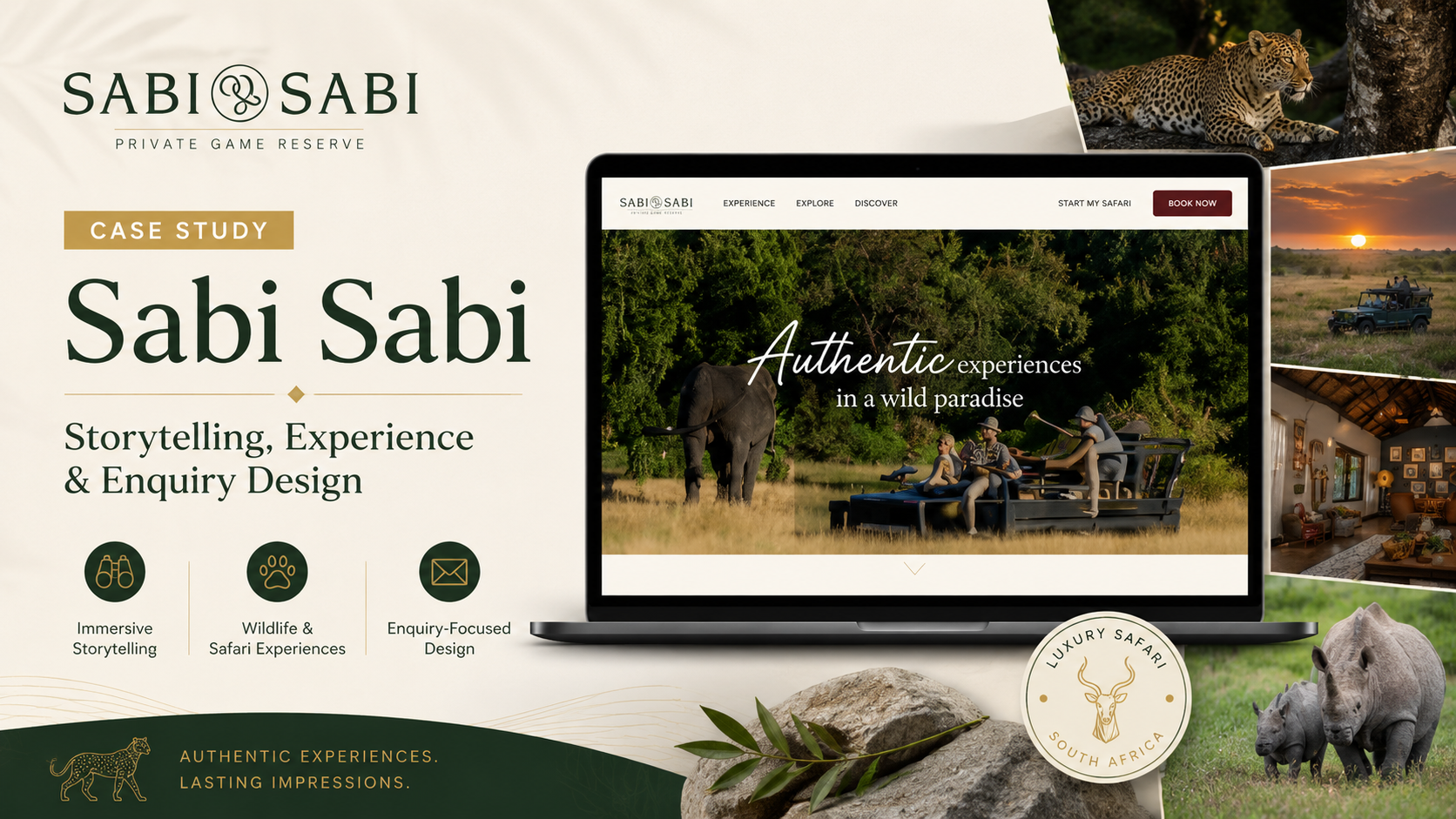 Sabi Sabi safari website case study showcase