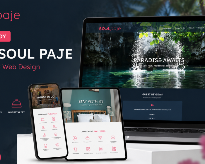 Soul Paje hospitality website on laptop and mobile