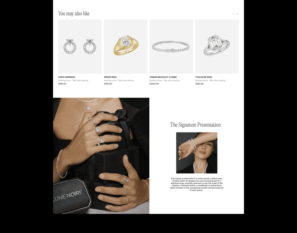 Luxury jewelry collection and model with diamond accessories