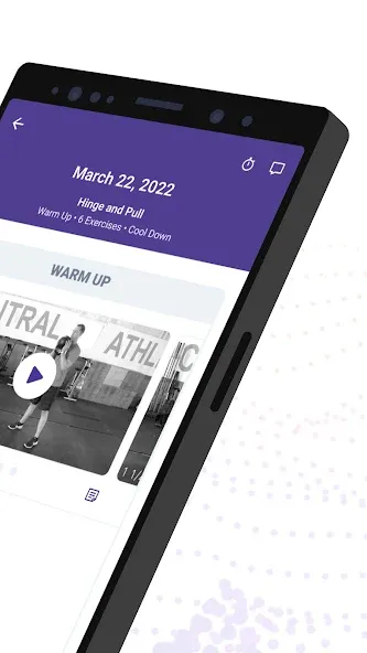 Smartphone displaying fitness workout app interface