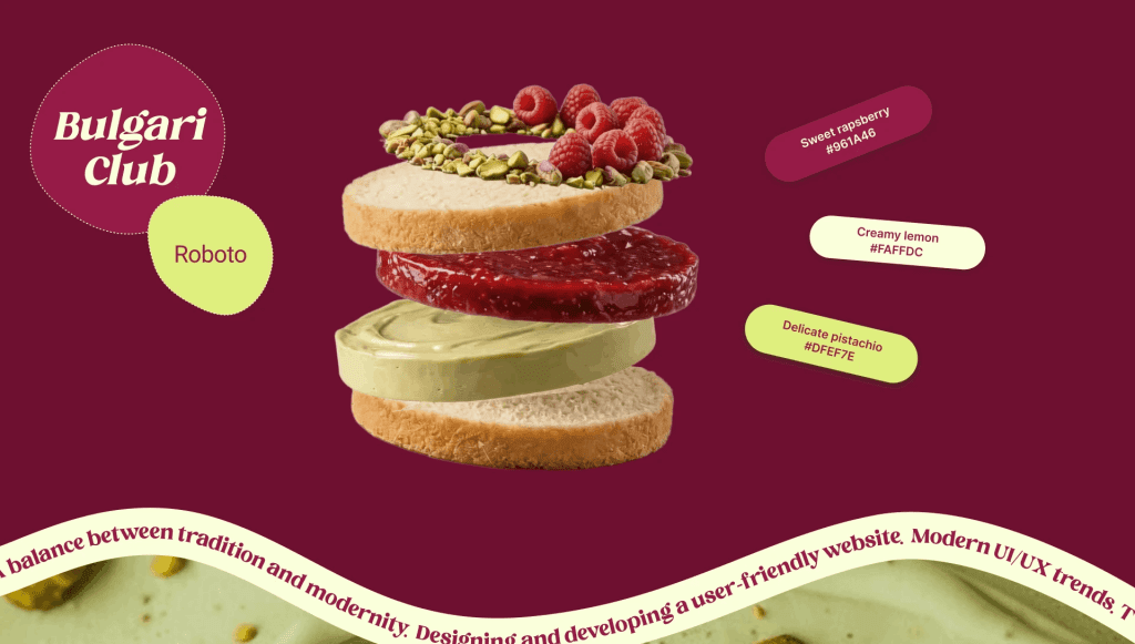 Floating pistachio and raspberry dessert sandwich